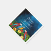 Serviette En Papier Fête estivale perroquets bleus (Coin)