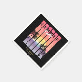 Serviette En Papier Fête estivale synthwave rose et violette (Coin)