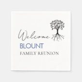 Serviette En Papier Fête Famille Arbre populaire Famille Réunion (Devant)