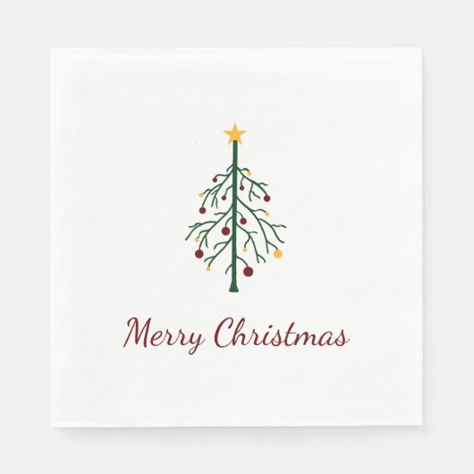 Serviette En Papier Fête Festive de Noël moderne (Devant)