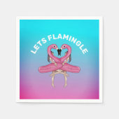 Serviette En Papier Fête Flamingle Float Ombré Rose Carré Pape (Devant)