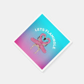 Serviette En Papier Fête Flamingle Float Ombré Rose Carré Pape (Coin)