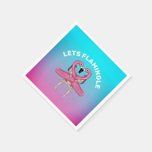 Serviette En Papier Fête Flamingle Float Ombré Rose Carré Pape (Coin)