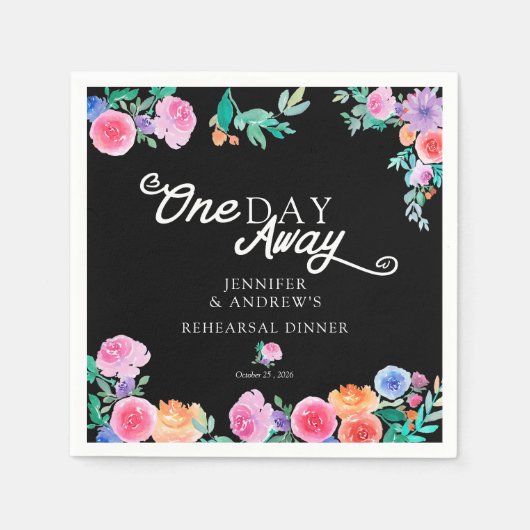 Serviette En Papier Fête | Fleurs mexicaines | Dîner de répétition (Devant)