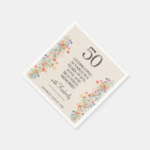 Serviette En Papier Fête florale 50 ans garden party (Coin)