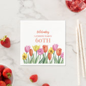 Serviette En Papier Fête florale 60 ans (En situation)