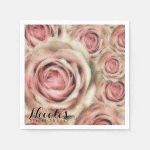 Serviette En Papier Fête florale élégante de Shower de mariage aux Ros