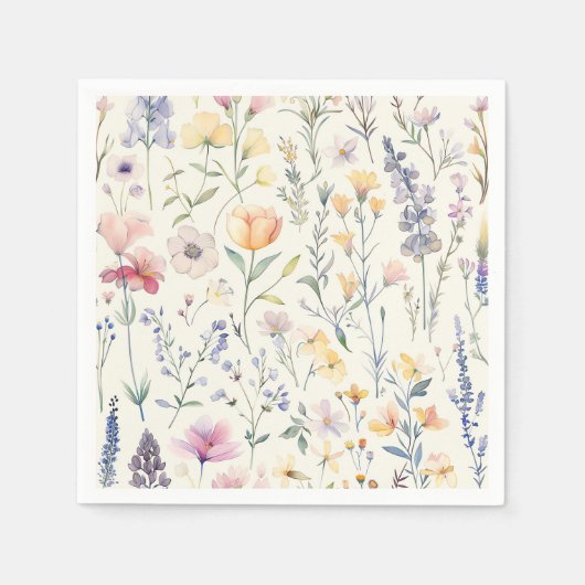 Serviette En Papier Fête Florale fleur sauvage (Devant)