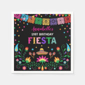 Serviette En Papier Fête Florale mexicaine : fête d'anniversaire (Devant)