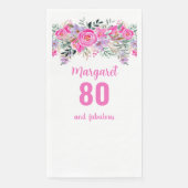 Serviette En Papier Fête florale rose 90e anniversaire (Devant)
