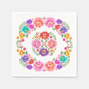 Serviette En Papier Fête Florale tendance Motif mexicain Senorita