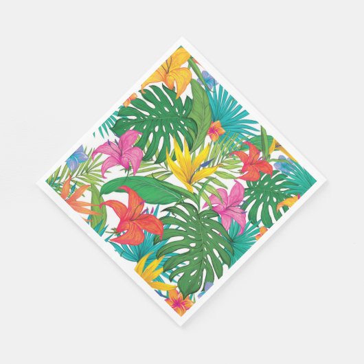 Serviette En Papier Fête florale tropicale (Coin)
