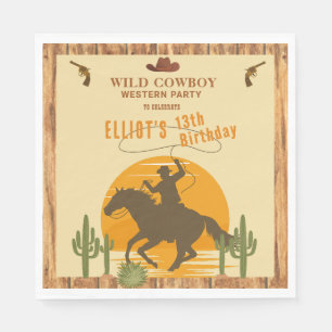 Serviette En Papier Fête folle de cowboy occidental