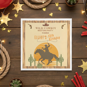 Serviette En Papier Fête folle de cowboy occidental