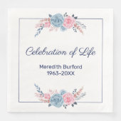 Serviette En Papier Fête funéraire de la vie Florale (Devant)