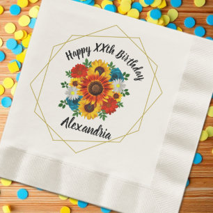 Serviette En Papier Fête géométrique florale de pique-nique d'été