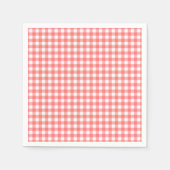 Serviette En Papier Fête Gingham Fraise (Devant)