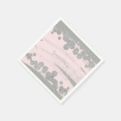 Serviette En Papier Fête Glam avec points étincelants gris et argent r (Coin)