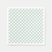 Serviette En Papier Fête Green Retro Checker (Devant)