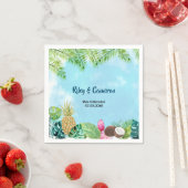 Serviette En Papier Fête Hawaïenne Luau à l'aquarelle (En situation)