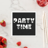 Serviette En Papier Fête Heure Ninja Lettres Black White Anniversaire  (En situation)