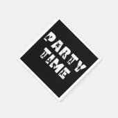Serviette En Papier Fête Heure Ninja Lettres Black White Anniversaire  (Coin)