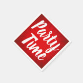 Serviette En Papier Fête Heure Red Sunburst Anniversaire (Coin)