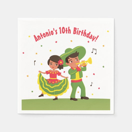 Serviette En Papier Fête hispanique mexicaine Anniversaire de enfant P (Devant)