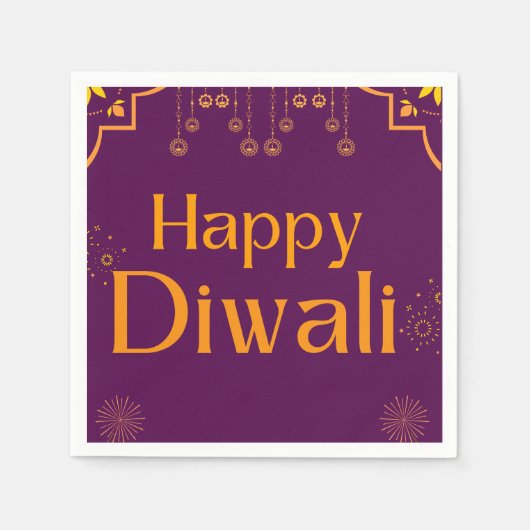 Serviette En Papier Fête joyeuse de Diwali (Devant)