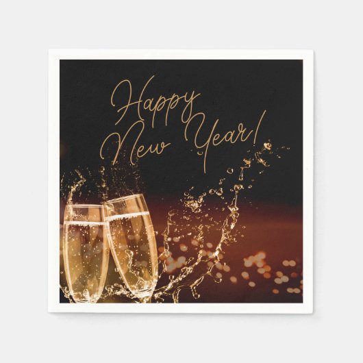 Serviette En Papier Fête ! Joyeux Nouvel An serviettes (Devant)