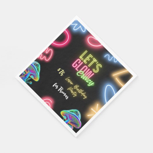 Serviette En Papier Fête laser d'anniversaire de néon fou (Coin)