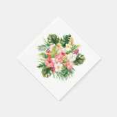 Serviette En Papier Fête Luau d'été Fleurs Tropicales (Coin)