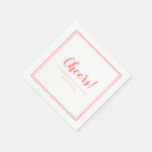 Serviette En Papier Fête Mariage minimal moderne Coral (Coin)