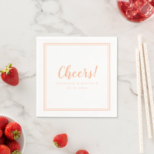 Serviette En Papier Fête Mariage minimal moderne Pêche (En situation)