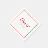 Serviette En Papier Fête Mariage moderne Magenta Rouge (Coin)