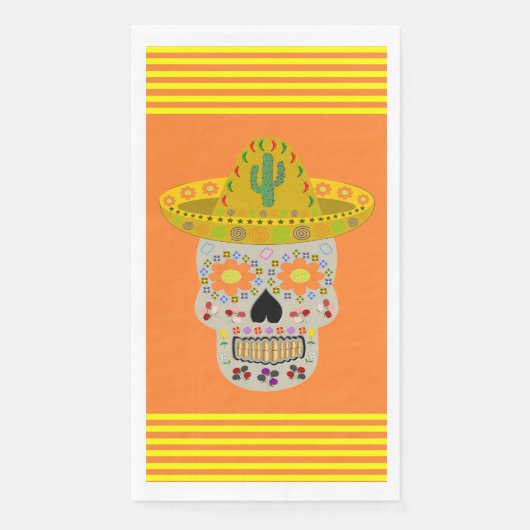 Serviette En Papier Fête mexicaine du crâne mort (Devant)