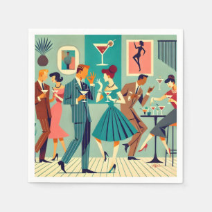 Serviette En Papier Fête Mid Century Modern La Danse du Martini