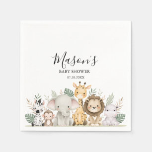 Serviette En Papier Fête minimale aventure Animaux de la forêt Bébé
