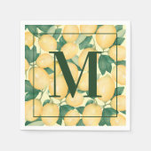 Serviette En Papier Fête Monogramme citron (Devant)