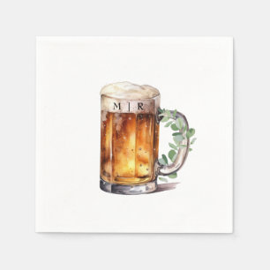 Serviette En Papier Fête Monogramme de bière