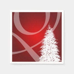 Serviette En Papier Fête Noël Fête Noël Design Rouge Blanc