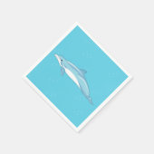 Serviette En Papier Fête Océan Dauphin Bleu (Coin)