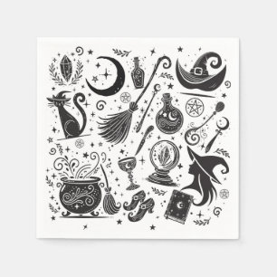 Serviette En Papier Fête païenne de sorcière wiccane fantaisiste magiq