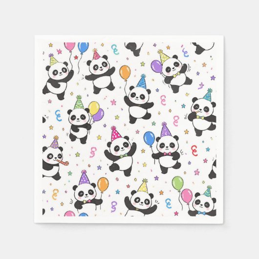 Serviette En Papier Fête Panda (Devant)