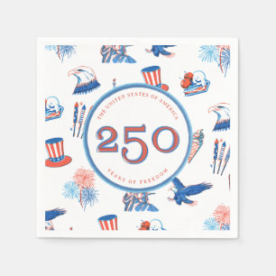 Serviette En Papier Fête patriotique aquarelle du 250e 4 juillet