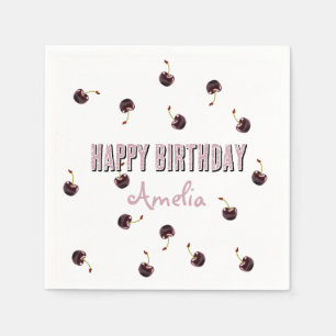 Serviette En Papier Fête Personnalisée Dark Cherry