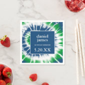 Serviette En Papier Fête personnalisée de teinture à tarte bleue et ve (En situation)