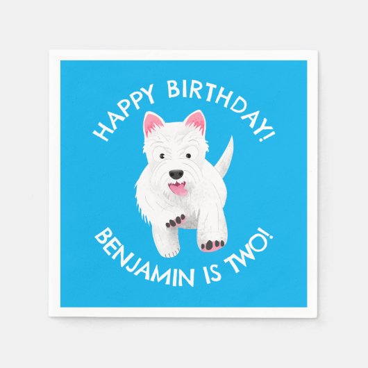 Serviette En Papier Fête personnalisée du Terrier de l'Ouest (Devant)