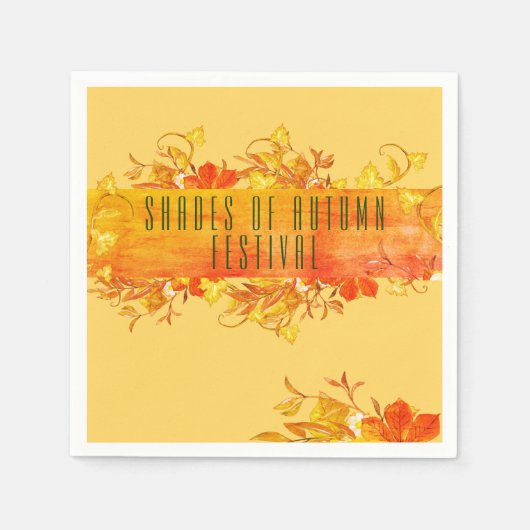 Serviette En Papier Fête Personnalisée Feuilles d'automne rustique Nap (Devant)