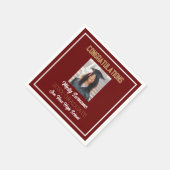 Serviette En Papier Fête Photo Graduation Napkin (Coin)